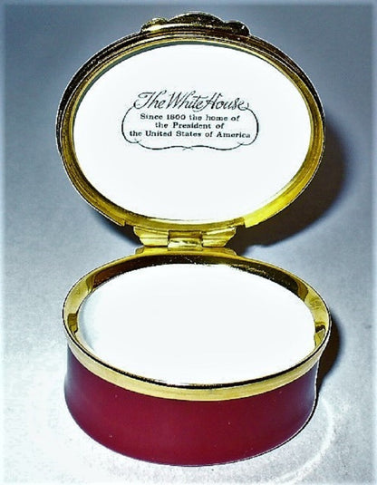 CRUMMLES ENGLISH ENAMEL BOX - THE WHITE HOUSE - U. S. PRESIDENTS - WASHINGTON DC