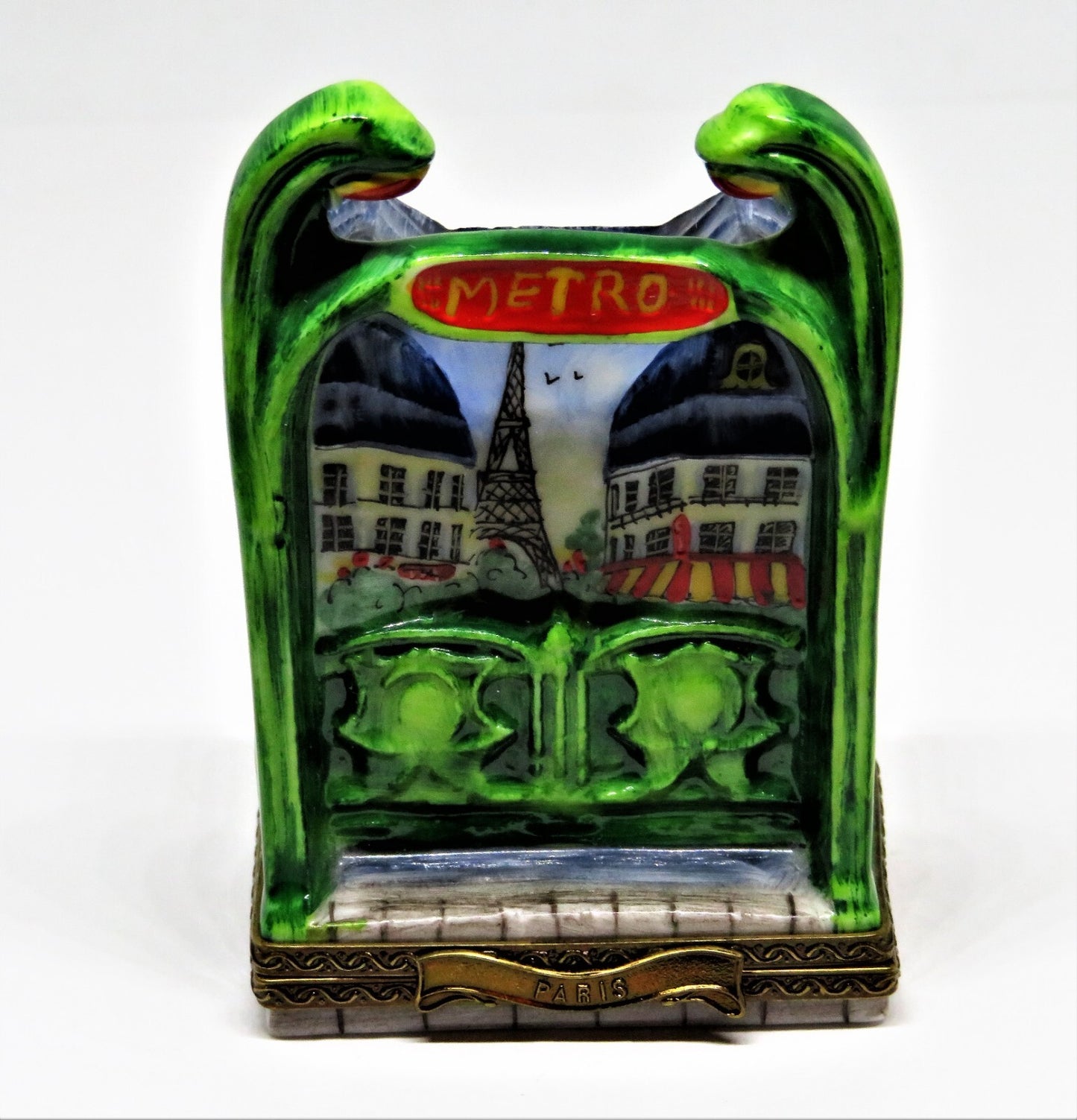 LIMOGES BOX -PARRY-VIEILLE- PARIS FRANCE "METRO" STATION & TICKET - EIFFEL TOWER