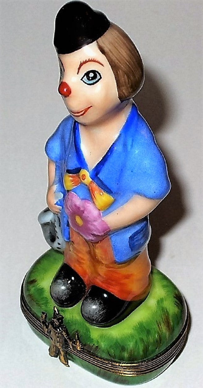 LIMOGES BOX - CHAMART - CIRCUS CLOWN IN LOVE - SAXOPHONE - MUSIC