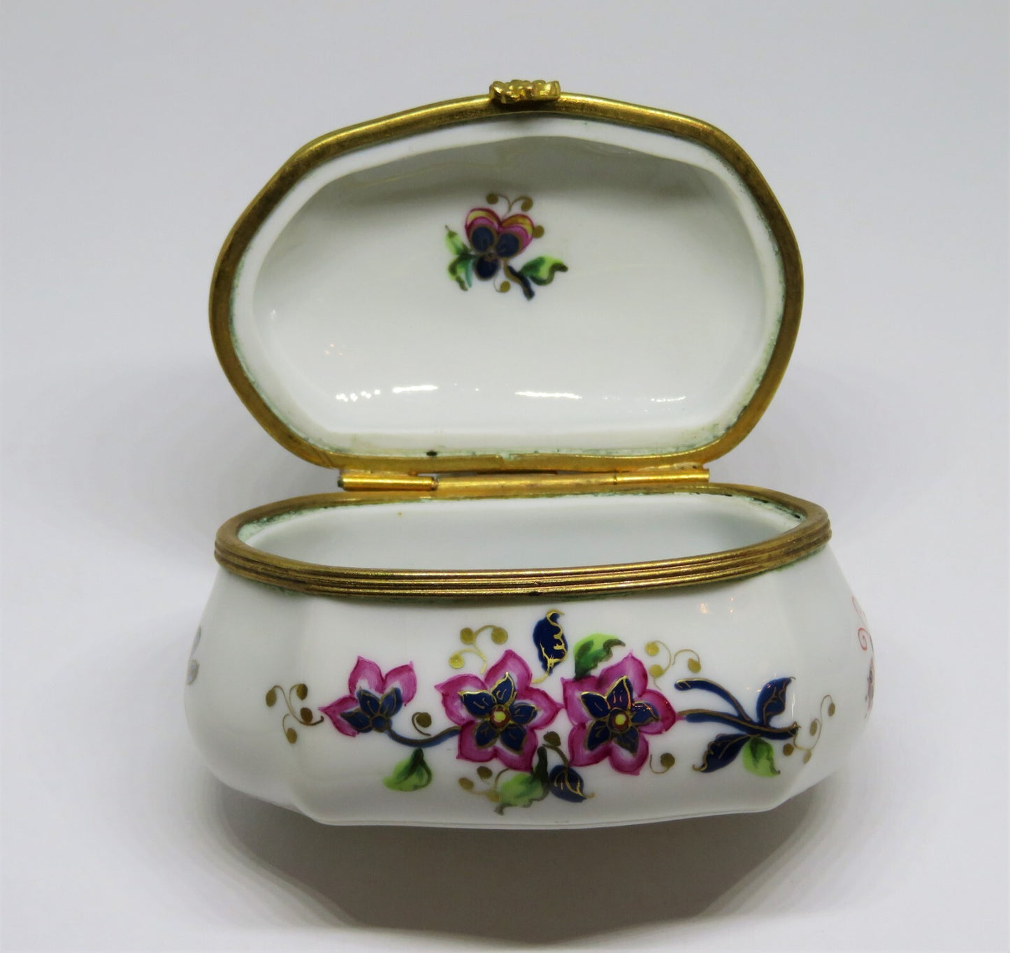LIMOGES BOX- LE TALLEC -VINTAGE CASKET- BAYEUX - BIRD & FLOWERS & BUTTERFLY 1967