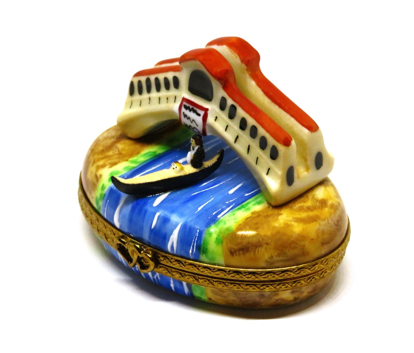 LIMOGES BOX - MARQUI(SE DE POMPADOUR - VENICE, ITALY - RIALTO BRIDGE & GONDOLA