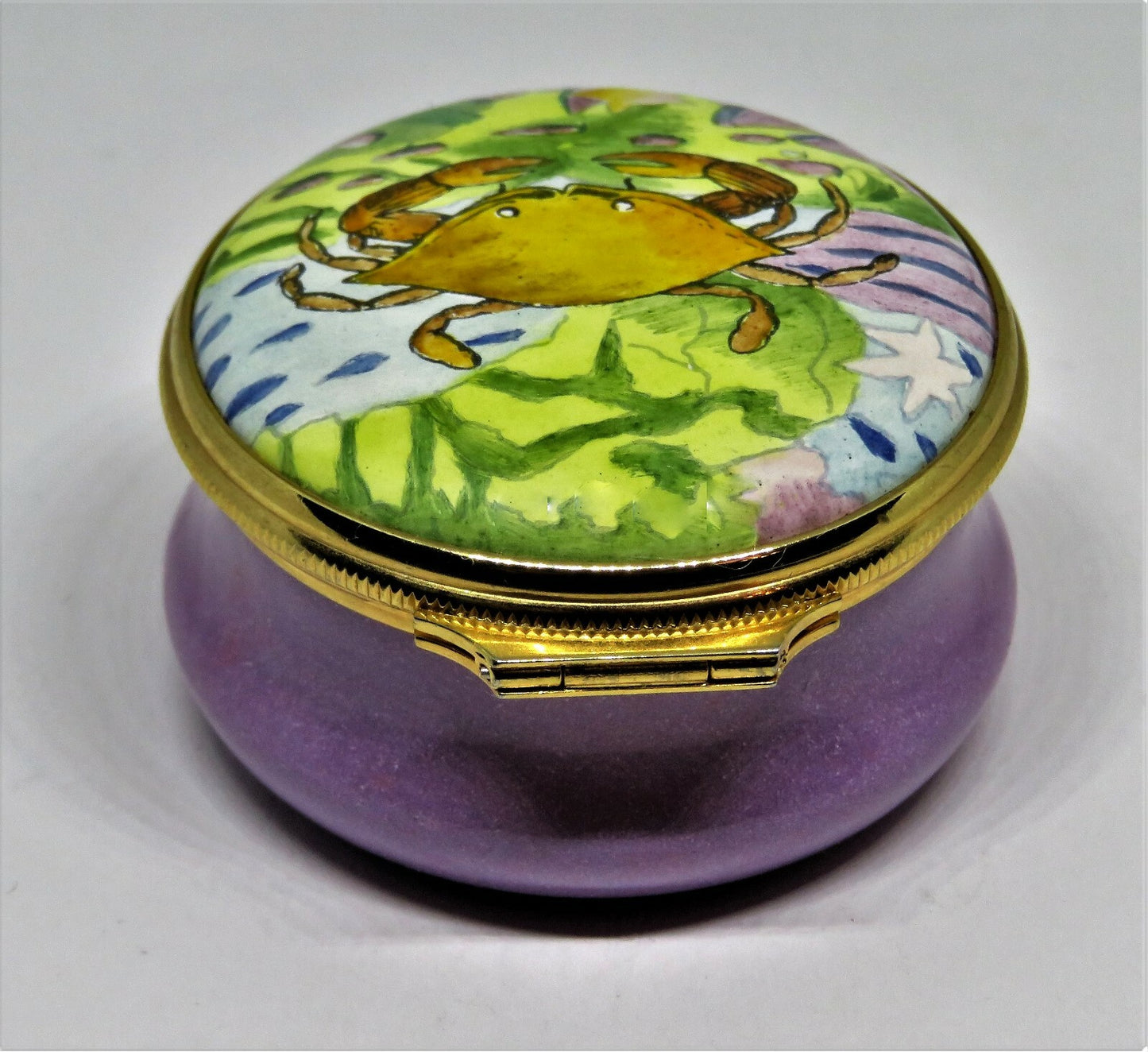HALCYON DAYS ENAMEL BOX -TIFFANY & CO.- ZODIAC SIGNS -CANCER THE CRAB- ASTROLOGY