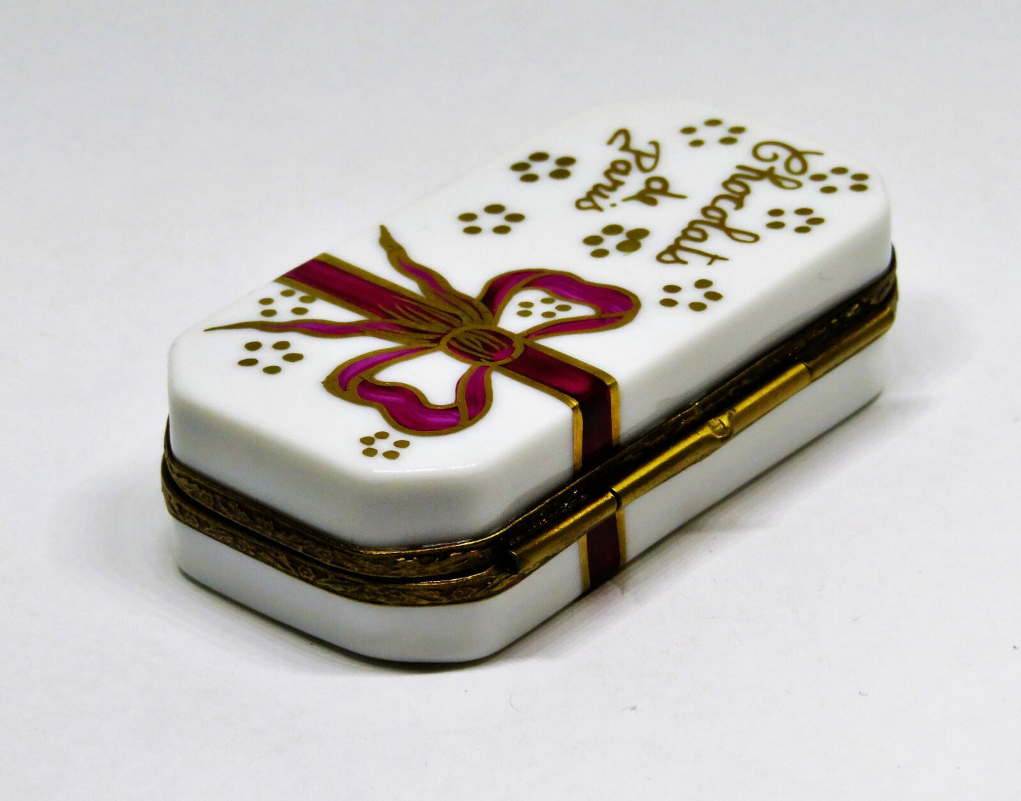LIMOGES GIFT BOX & CHOCOLATS DE PARIS CANDY TRUFFLES ~ BOW ~ ANNIVERSARY