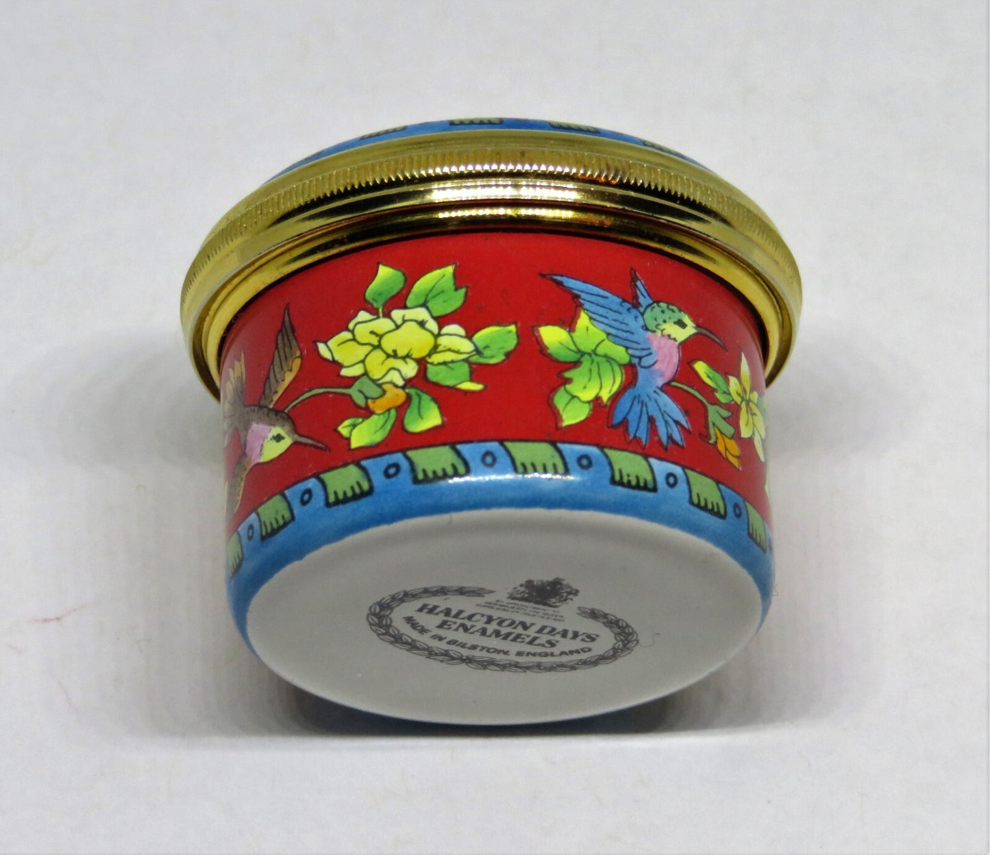 HALCYON DAYS ENAMEL BOX - HUMMINGBIRDS & FLOWERS - BIRDS