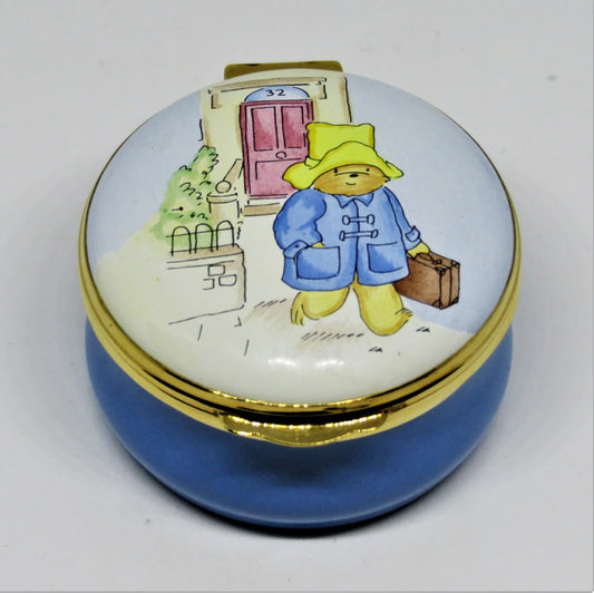 CRUMMLES ENGLISH ENAMEL BOX- PADDINGTON BEAR & SUITCASE - CHILDREN'S BOOKS - MIB