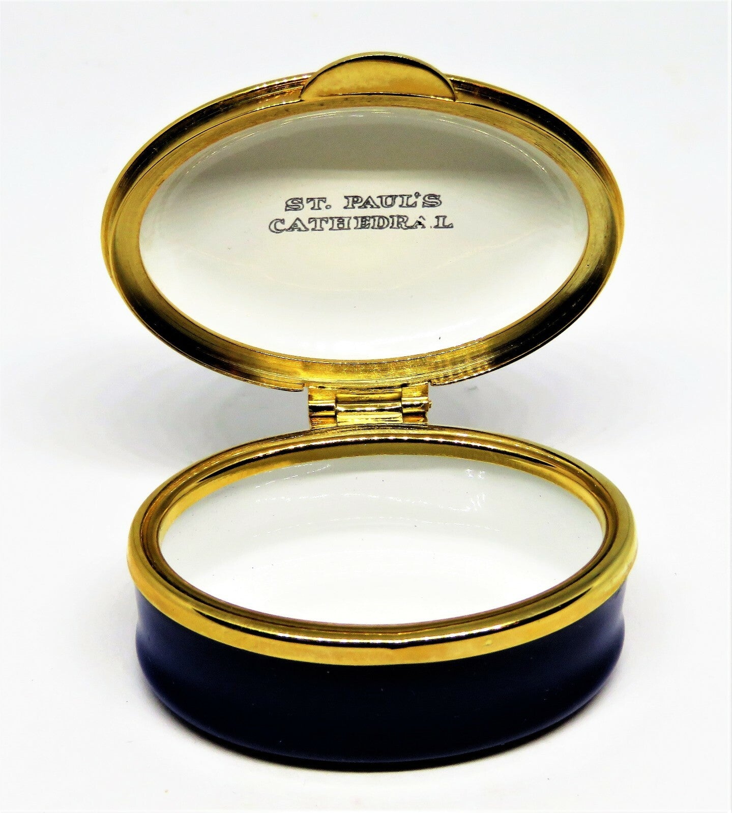 STAFFORDSHIRE ENGLISH ENAMELS BOX - ST. PAUL'S CATHEDRAL - LONDON ENGLAND