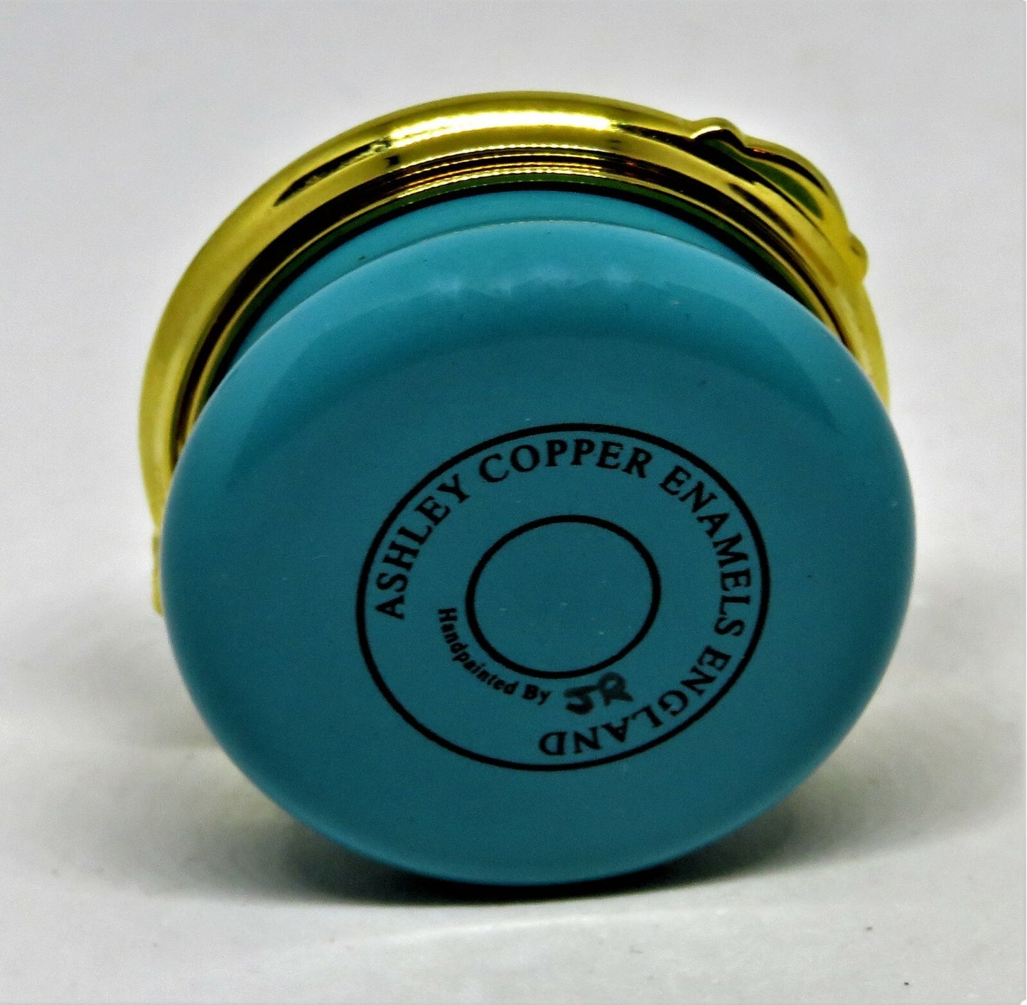 ASHLEY ENGLISH ENAMEL BOX - MOUSE & "SIMPLY THE BEST" SIGN - MIB