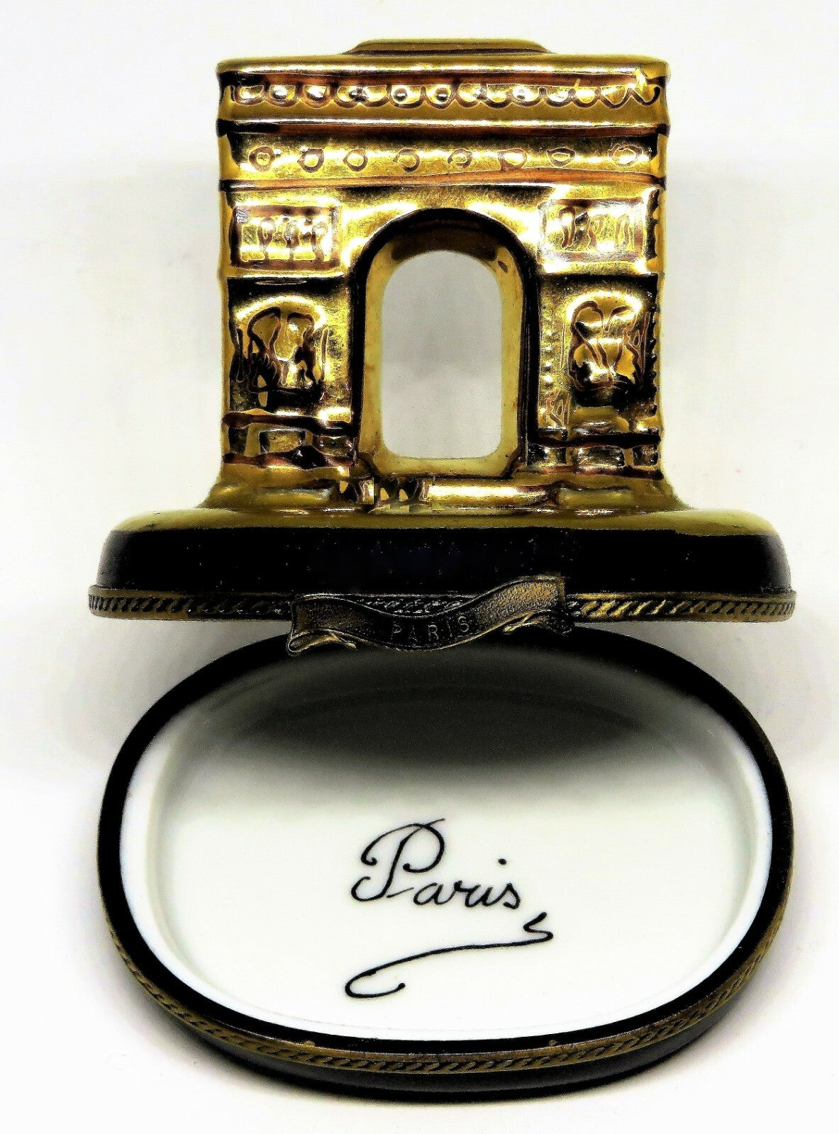 LIMOGES FRANCE BOX - GERARD RIBIERRE - GOLD ARC DE TRIOMPHE - PARIS, FRANCE - GR