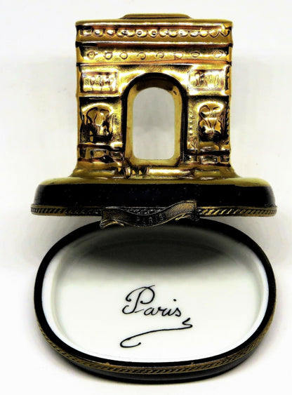 LIMOGES FRANCE BOX - GERARD RIBIERRE - GOLD ARC DE TRIOMPHE - PARIS, FRANCE - GR
