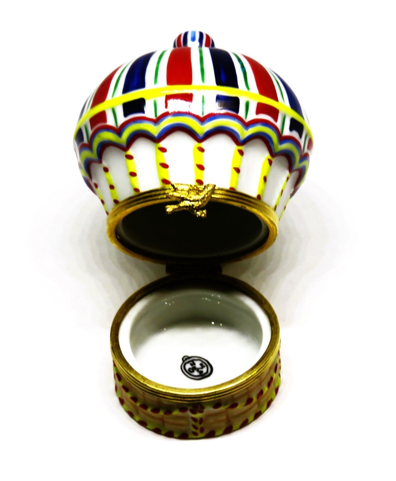 LIMOGES FRANCE BOX - TIFFANY & CO -VINTAGE HOT AIR BALLOON- BIRD IN FLIGHT CLASP
