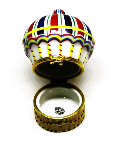 LIMOGES FRANCE BOX - TIFFANY & CO -VINTAGE HOT AIR BALLOON- BIRD IN FLIGHT CLASP