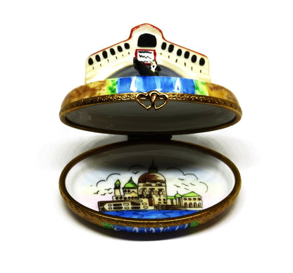LIMOGES BOX - MARQUI(SE DE POMPADOUR - VENICE, ITALY - RIALTO BRIDGE & GONDOLA
