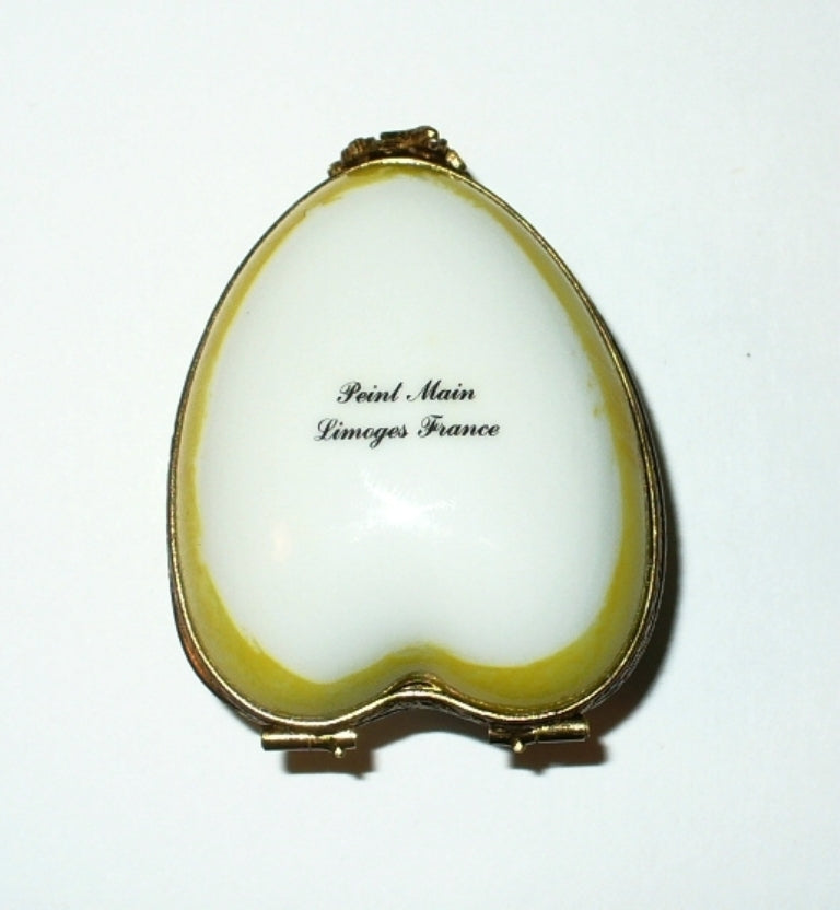LIMOGES FRANCE BOX ~ FLORAL HEART ~ 3D FLOWERS ~ PINK ROSES ~ ANNIVERSARY