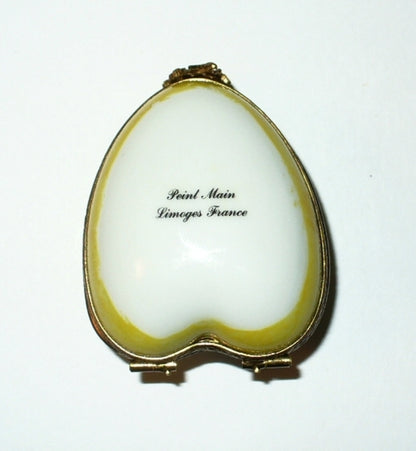 LIMOGES FRANCE BOX ~ FLORAL HEART ~ 3D FLOWERS ~ PINK ROSES ~ ANNIVERSARY