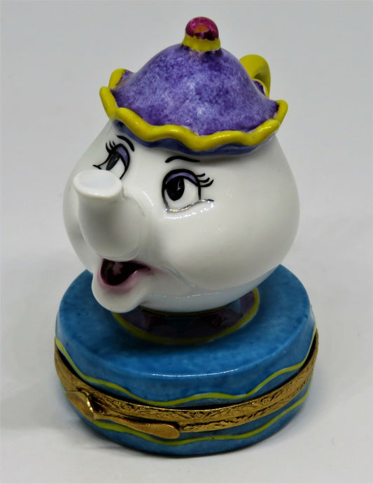 LIMOGES FRANCE BOX - ARTORIA - MRS. POTTS - "BEAUTY AND THE BEAST" - DISNEY - LE