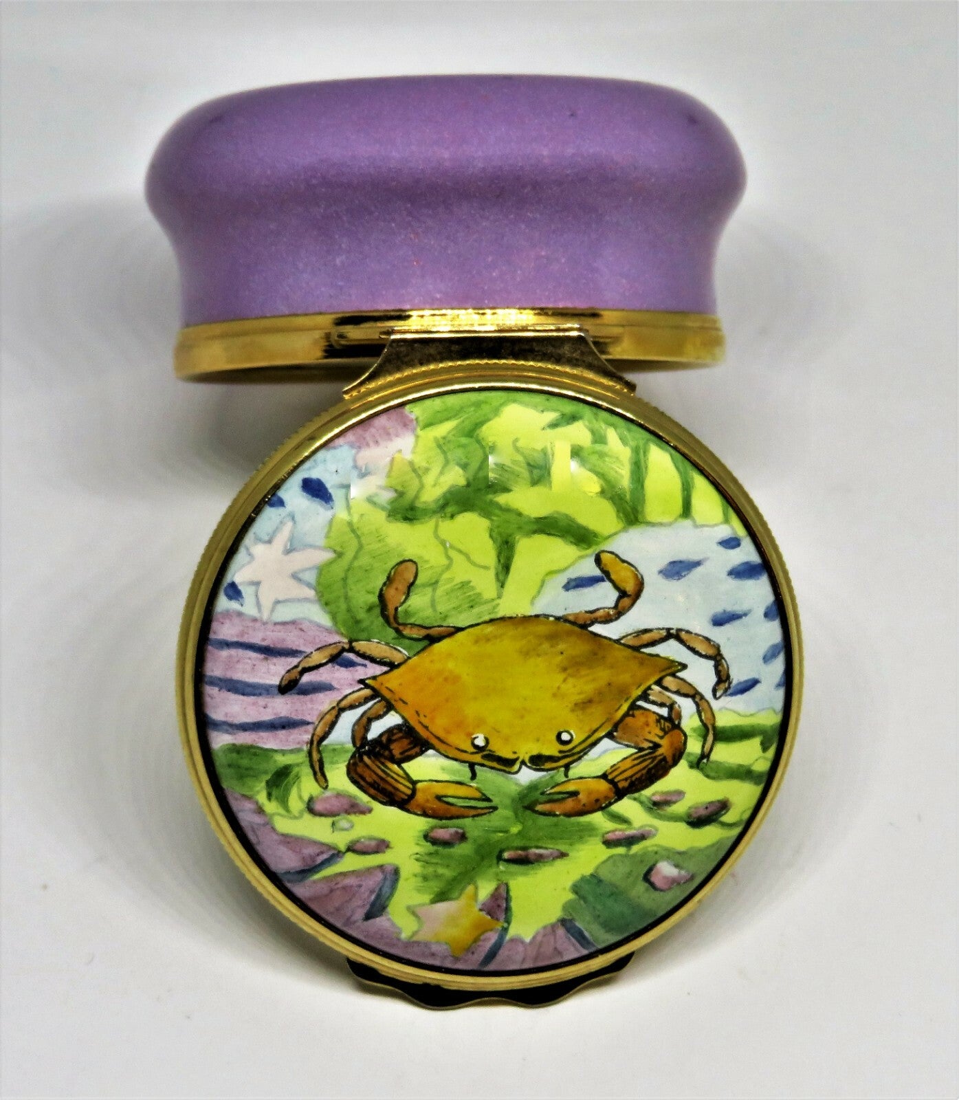 HALCYON DAYS ENAMEL BOX -TIFFANY & CO.- ZODIAC SIGNS -CANCER THE CRAB- ASTROLOGY