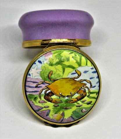 HALCYON DAYS ENAMEL BOX -TIFFANY & CO.- ZODIAC SIGNS -CANCER THE CRAB- ASTROLOGY