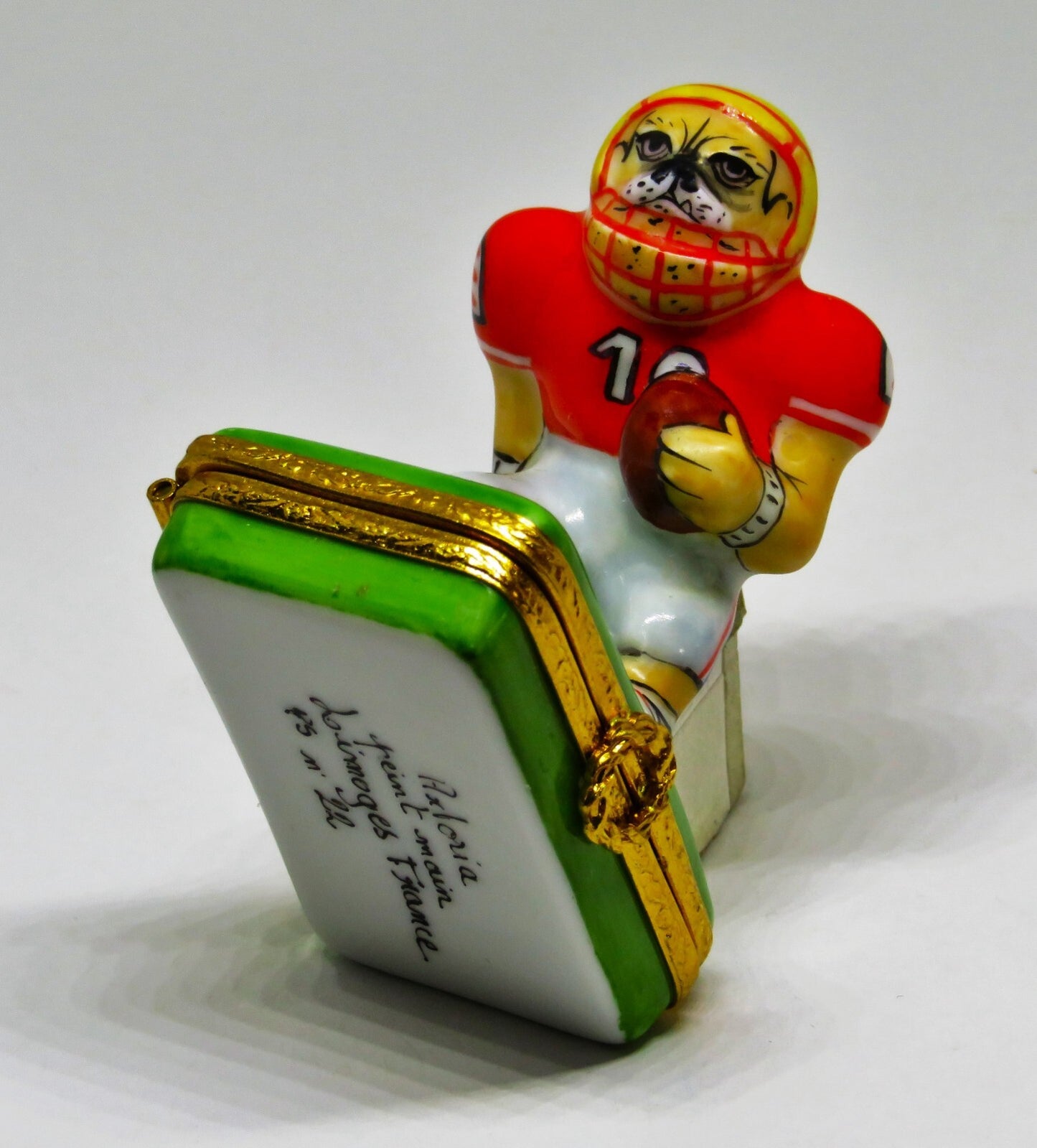 LIMOGES FRANCE BOX - ARTORIA - BULLDOG FOOTBALL PLAYER - SPORTS - LE - BULL DOG