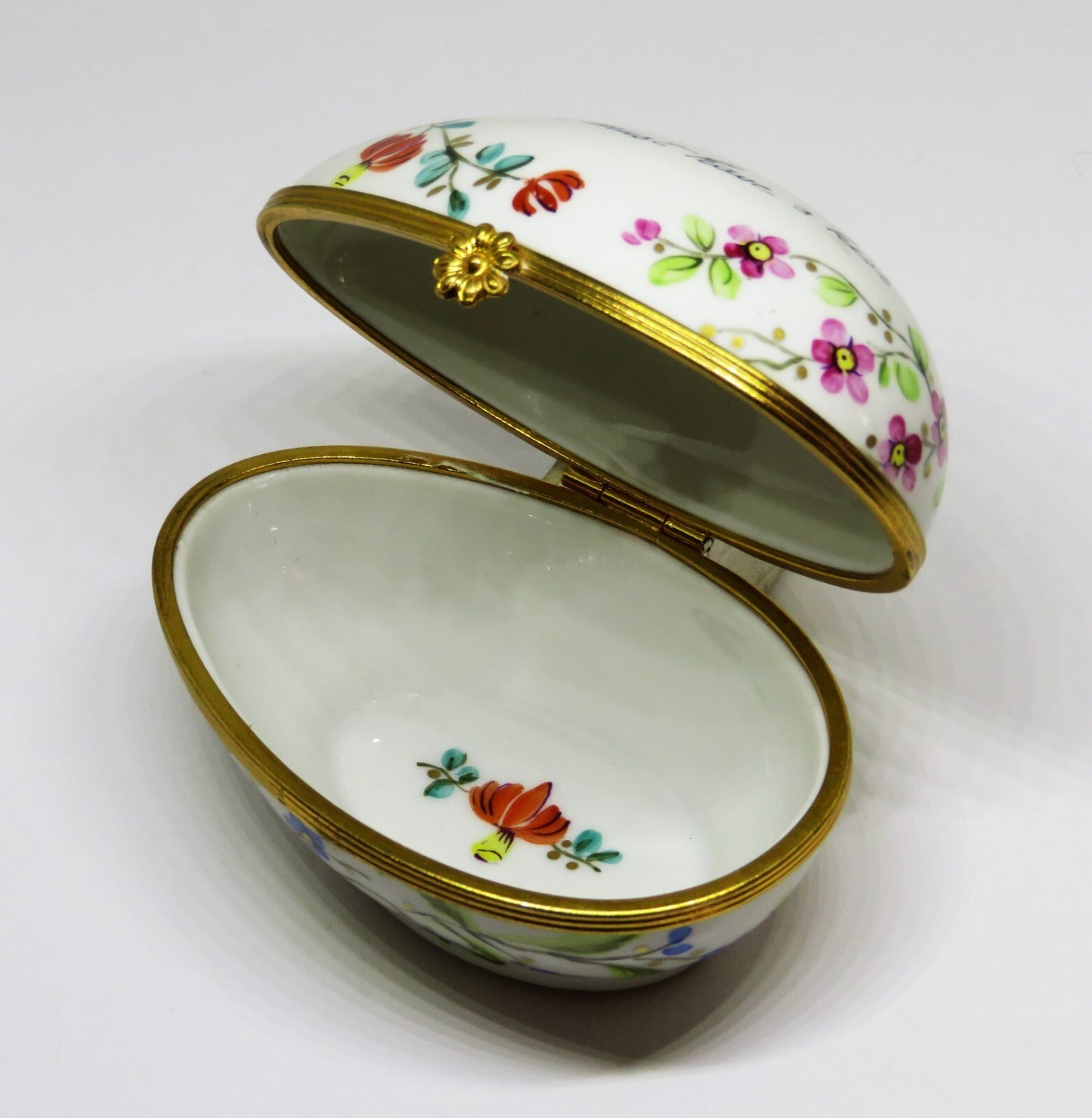 LIMOGES BOX- TIFFANY & CO. PRIVATE STOCK - LE TALLEC - FLORAL EGG -FLOWERS- 1989