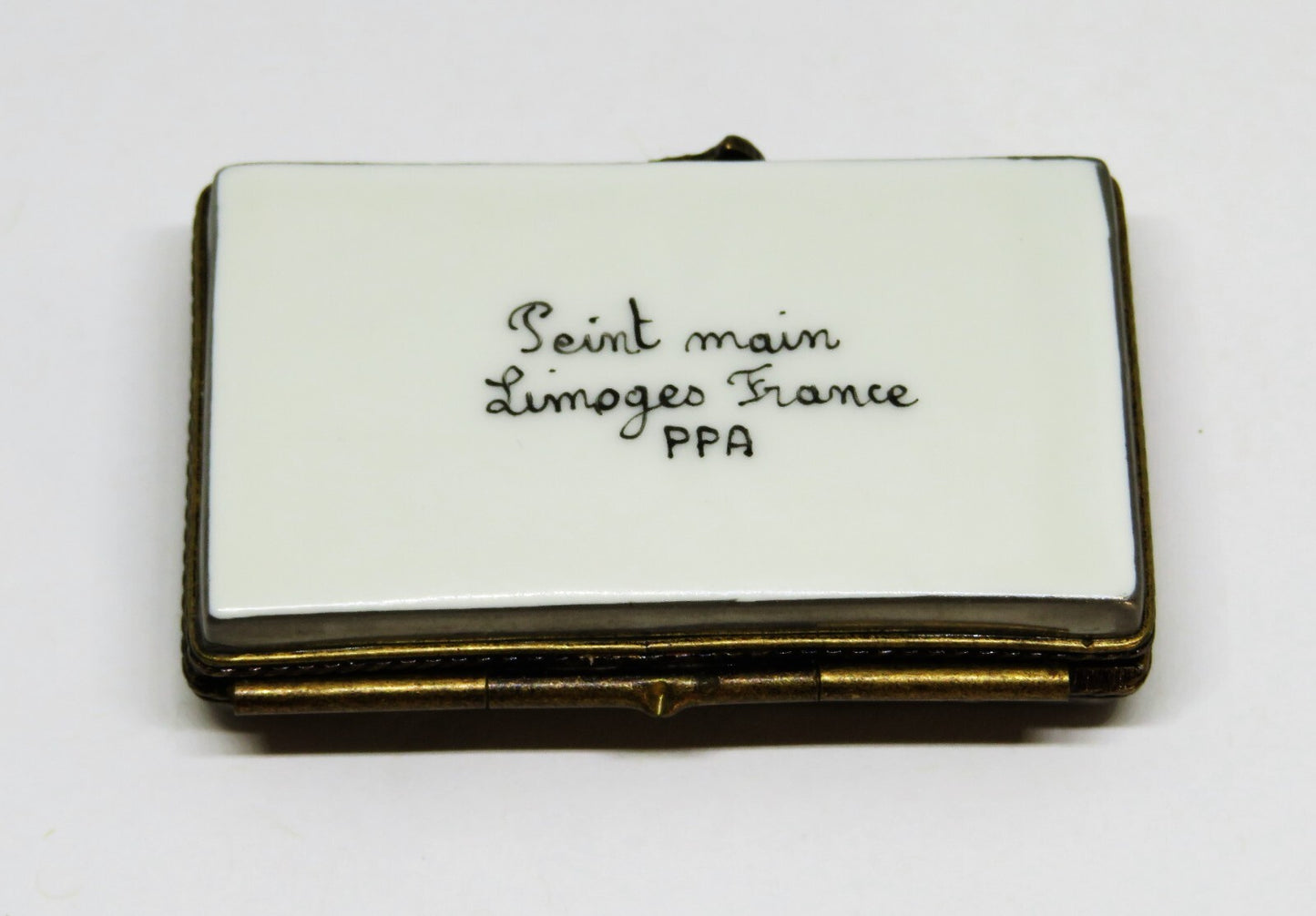 LIMOGES FRANCE BOX~ CALIFORNIA LICENSE PLATE ~ MAN ON A SURFBOARD ~ GOLDEN STATE