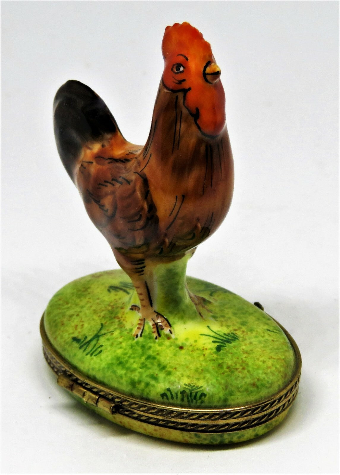 LIMOGES FRANCE BOX - LIMOGES IMPORTS - ROOSTER - CHICKEN ON NEST INSIDE - FOWL