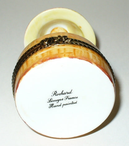 LIMOGES FRANCE BOX ~ ROCHARD ~HAT STAND MANNEQUIN & SUMMER BONNET & FLOWERS~ MIB