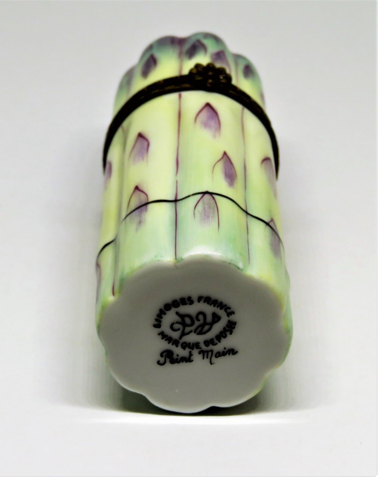 LIMOGES FRANCE BOX~ PARRY-VIEILLE ~ BUNCH OF ASPARAGUS ~ VEGETABLES ~ PEINT MAIN