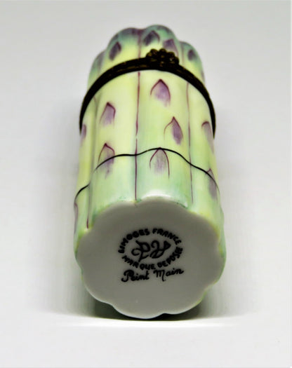LIMOGES FRANCE BOX~ PARRY-VIEILLE ~ BUNCH OF ASPARAGUS ~ VEGETABLES ~ PEINT MAIN
