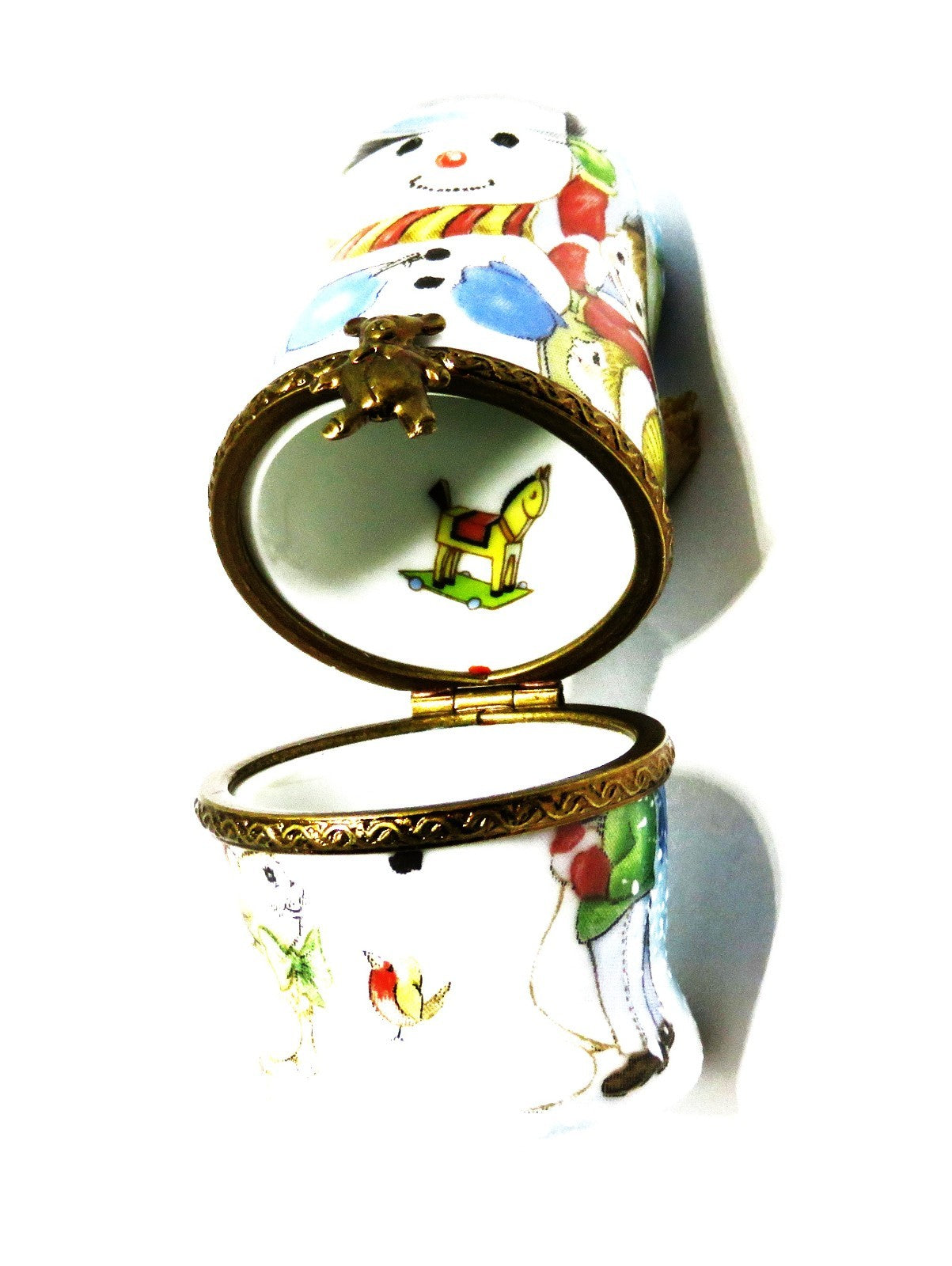 LIMOGES BOX - PARRY-VIEILLE - CHRISTMAS - NESTING SNOWMAN & LADY SET - 2 PIECES