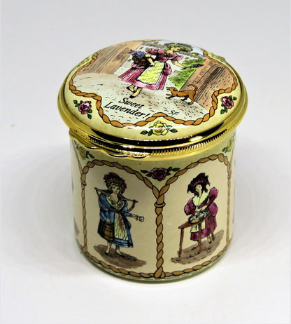 HALCYON DAYS ENAMEL BOX - "CRIES OF LONDON" - 18TH CENTURY STREET VENDORS