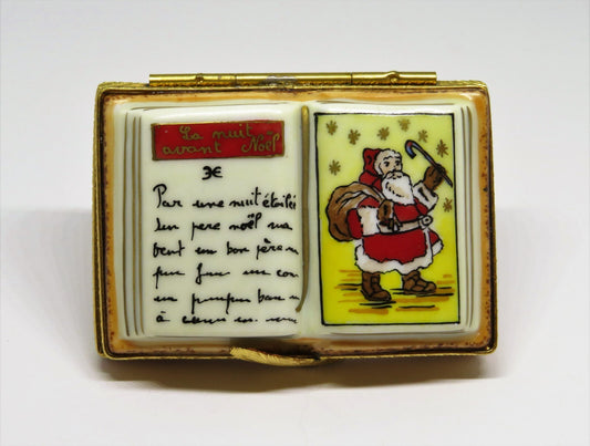 LIMOGES BOX - "NIGHT BEFORE CHRISTMAS" BOOK - OLD WORLD SANTA CLAUS - LE 31/750