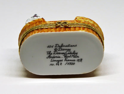 LIMOGES FRANCE BOX- ARTORIA - "101 DALMATIANS" - WALT DISNEY - DOGS - PUPPY - LE