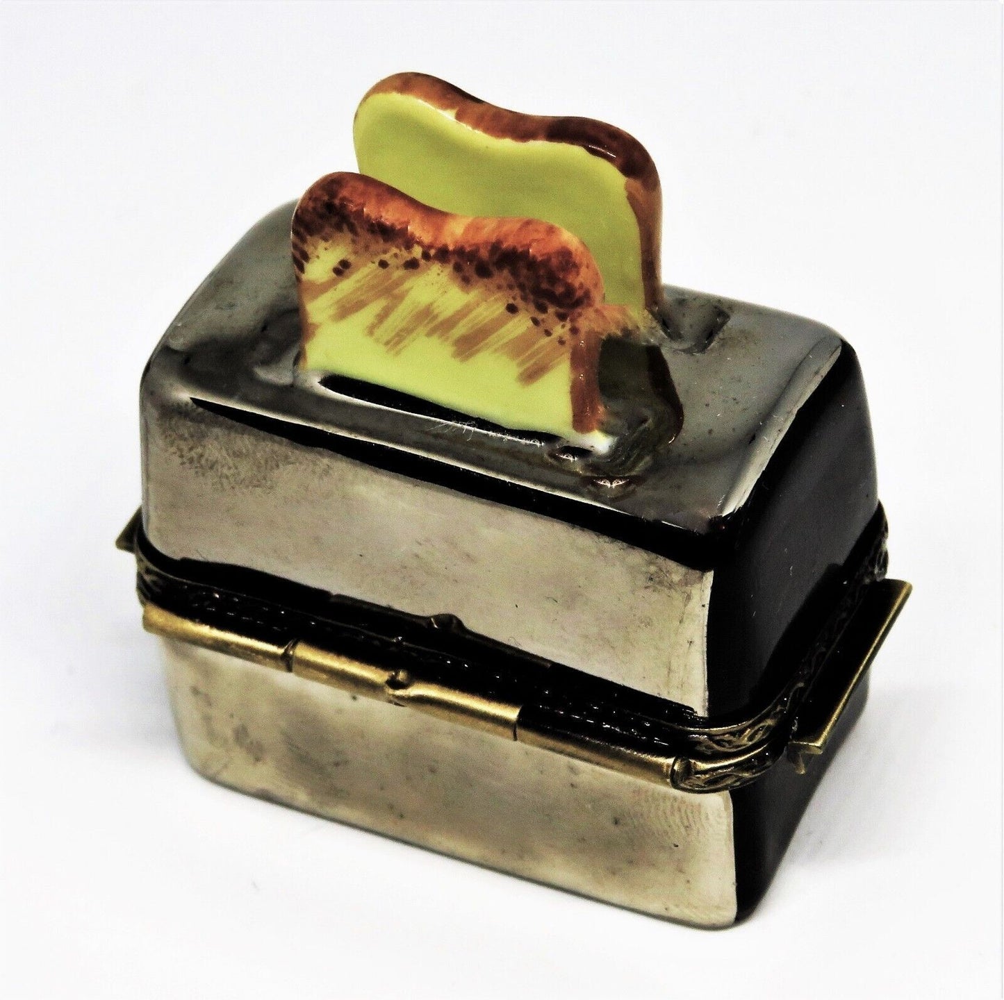 LIMOGES FRANCE BOX~ GR ~ RETRO CHROME TOASTER ~ 3D PIECE OF TOAST & JELLY INSIDE