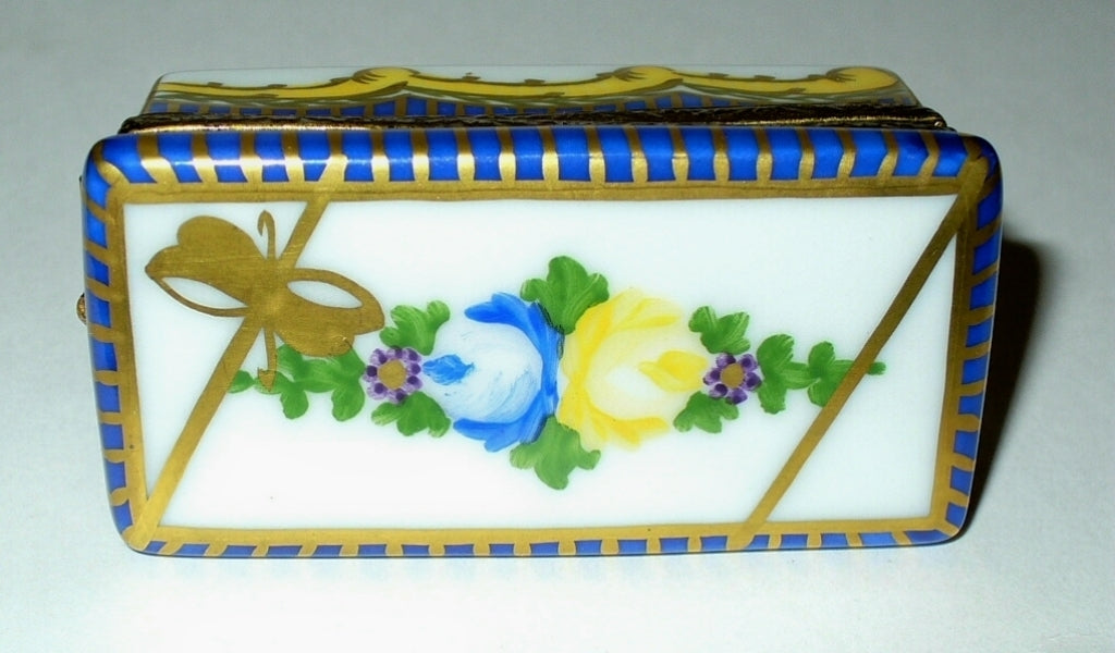 LIMOGES FRANCE BOX- SEVRES FLORAL SHOE BOX & HIGH HEELED SHOES - ROSES - FLOWERS