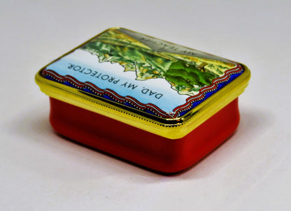 HALCYON DAYS ENGLISH ENAMEL BOX - "DAD, MY PROTECTOR, MY TEACHER" - FATHER'S DAY