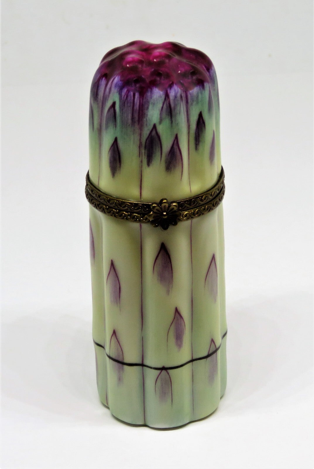 LIMOGES FRANCE BOX~ PARRY-VIEILLE ~ BUNCH OF ASPARAGUS ~ VEGETABLES ~ PEINT MAIN