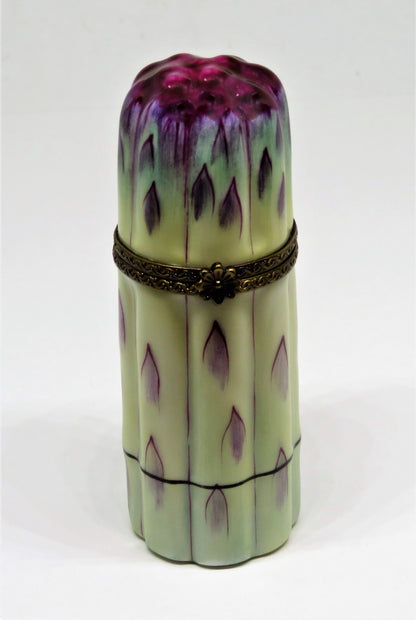 LIMOGES FRANCE BOX~ PARRY-VIEILLE ~ BUNCH OF ASPARAGUS ~ VEGETABLES ~ PEINT MAIN