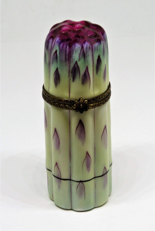 LIMOGES FRANCE BOX~ PARRY-VIEILLE ~ BUNCH OF ASPARAGUS ~ VEGETABLES ~ PEINT MAIN