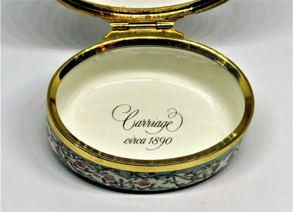 HALCYON DAYS ENAMEL BOX - FIRST TOURNAMENT OF ROSES PARADE - 1890 - PASADENA