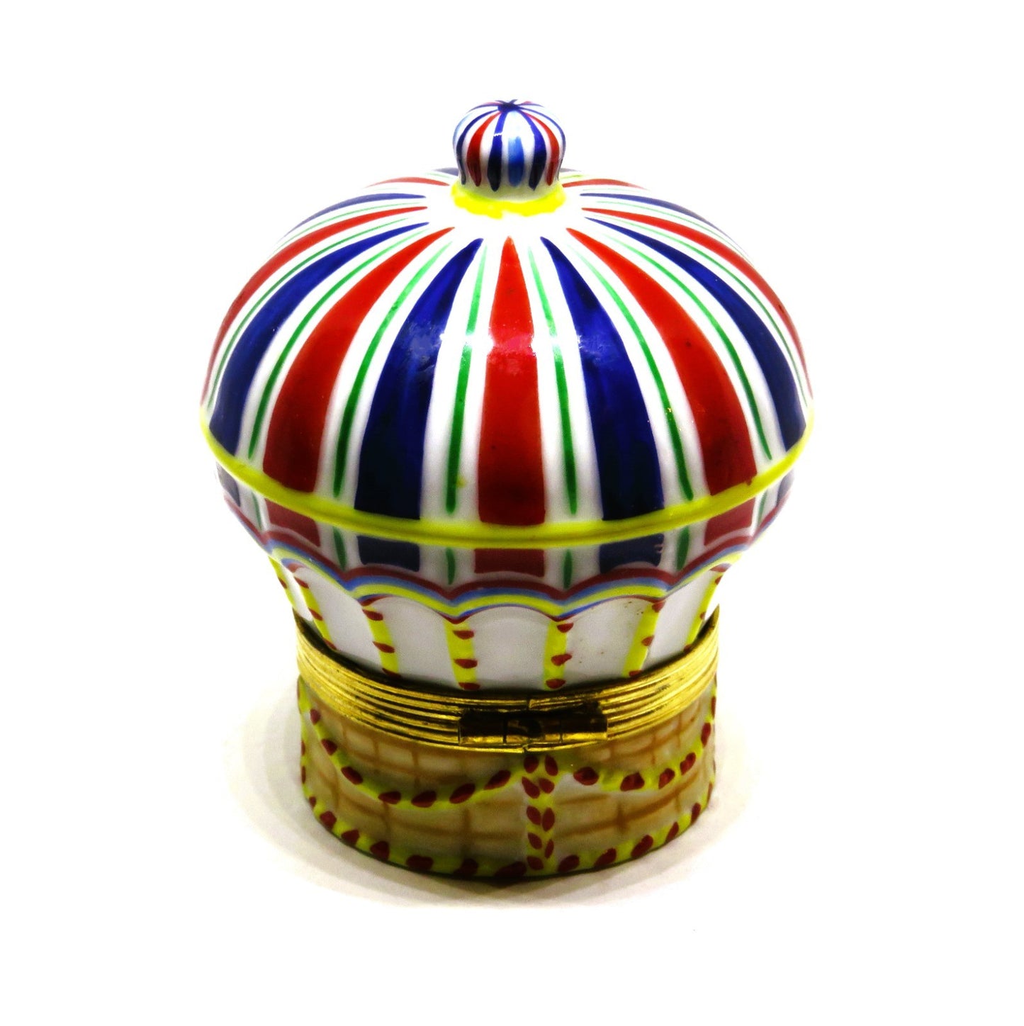 LIMOGES FRANCE BOX - TIFFANY & CO -VINTAGE HOT AIR BALLOON- BIRD IN FLIGHT CLASP