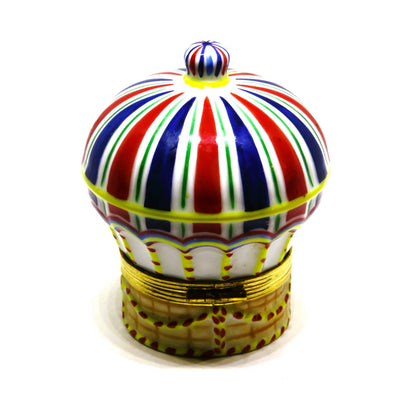 LIMOGES FRANCE BOX - TIFFANY & CO -VINTAGE HOT AIR BALLOON- BIRD IN FLIGHT CLASP