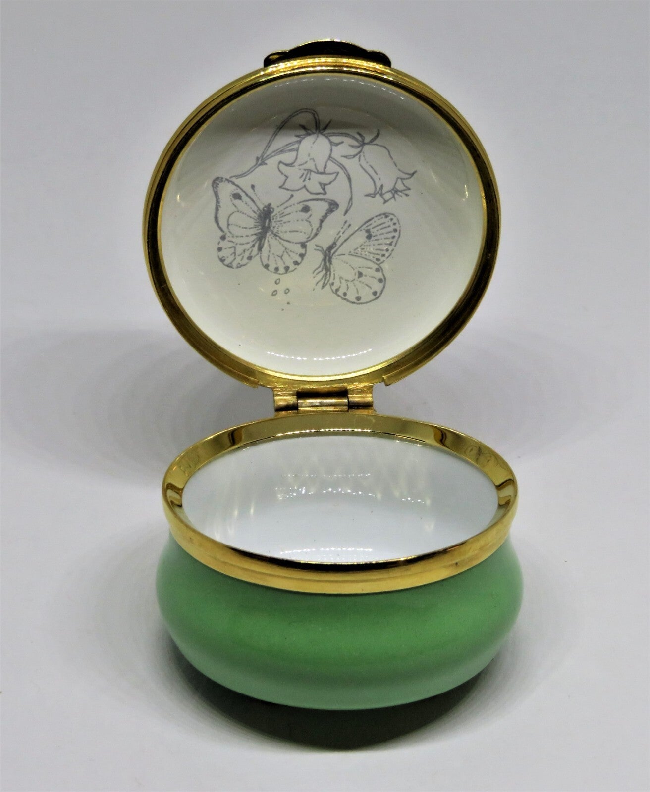 CRUMMLES ENGLISH ENAMEL BOX - SIAMESE KITTEN & RED POPPY FLOWERS - CAT - KITTY