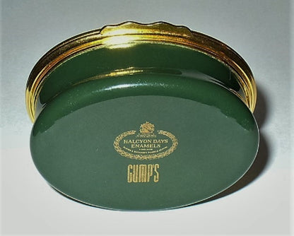 HALCYON DAYS ENAMEL BOX- GUMP'S - AGE DOESN'T MATTER UNLESS YOU'RE WINE - GRAPES