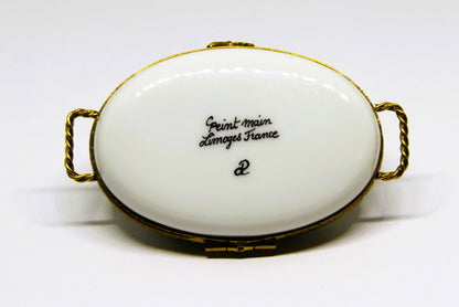 LIMOGES BOX- "HOTEL DE PARIS" BREAKFAST SERVING TRAY - CUPS & CHEESE & CROISSANT