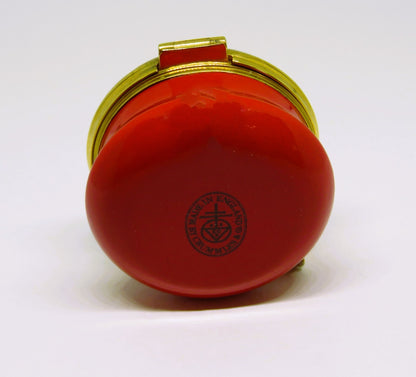 CRUMMLES ENGLISH ENAMEL BOX- ANNO DOMINI CHRISTMAS 1976 - ROBIN & HOLLY & CHURCH