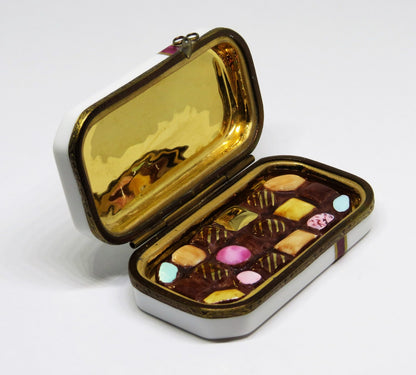 LIMOGES GIFT BOX & CHOCOLATS DE PARIS CANDY TRUFFLES ~ BOW ~ ANNIVERSARY