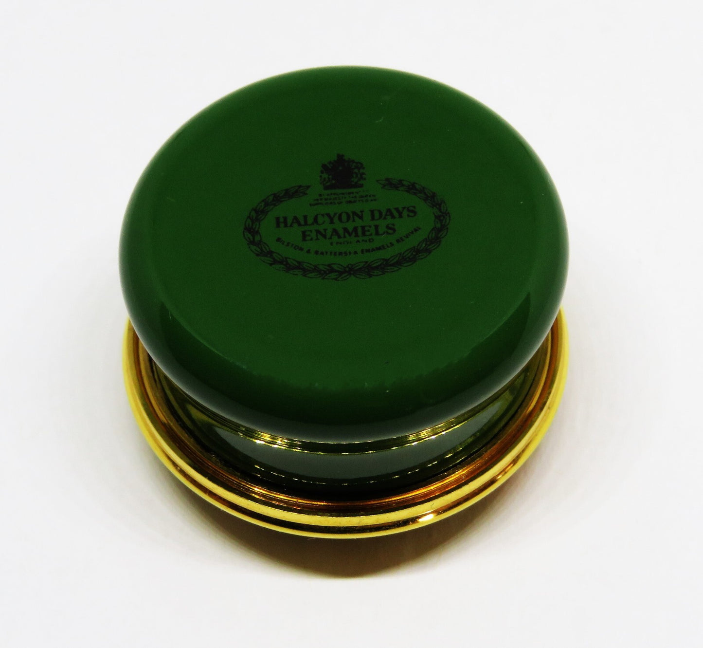 HALCYON DAYS ENGLISH ENAMEL BOX- "TRUST EVERYONE BUT CUT THE CARDS"