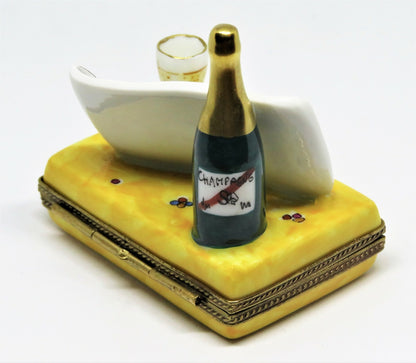 LIMOGES BOX - CHAMART - "CELEBRATE" BANNER & CHAMPAGNE - WEDDING - GRADUATION