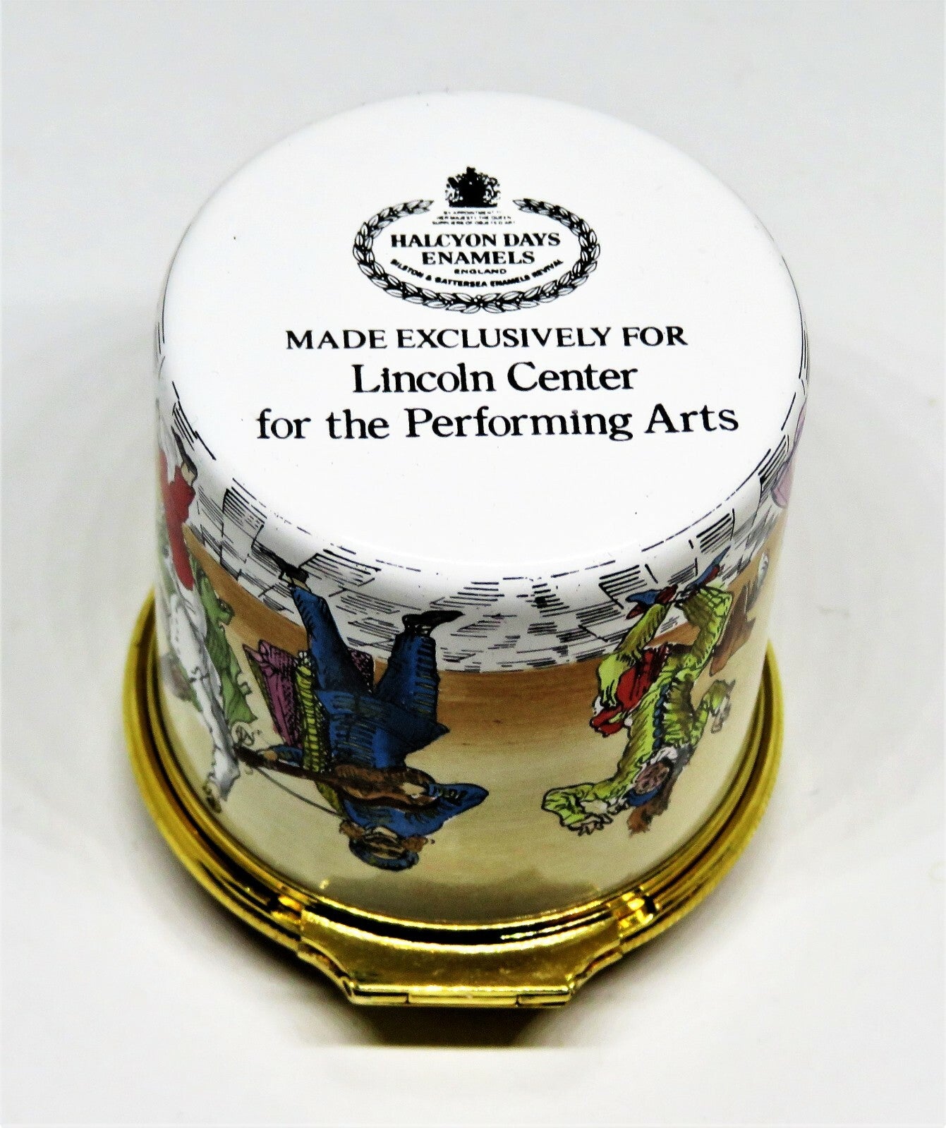 HALCYON DAYS ENAMEL BOX - COMMEDIA DELL'ARTE - ITALIAN THEATRE - LINCOLN CENTER