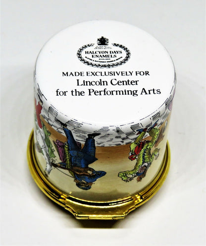 HALCYON DAYS ENAMEL BOX - COMMEDIA DELL'ARTE - ITALIAN THEATRE - LINCOLN CENTER